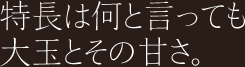 特長は何と言ってもその甘さ。特長は何と言ってもその甘さ。