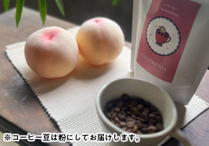 桃と珈琲豆「コスタリカ」